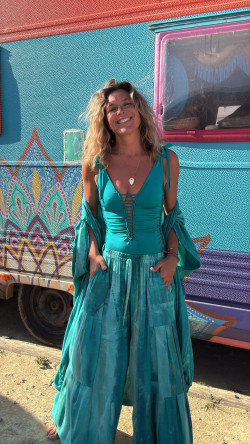 BAIRE turquesa pantalón tie burdeos/teja