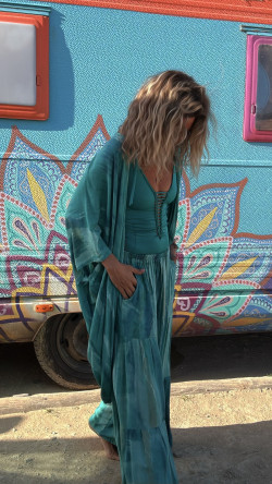 BAIRE turquesa pantalón tie burdeos/teja