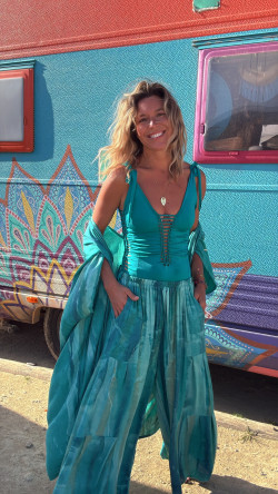 BAIRE turquesa pantalón tie burdeos/teja