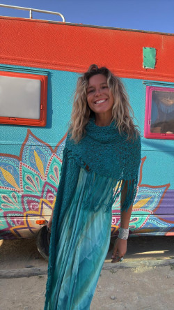 PERAL vestido picos, tie turquesa