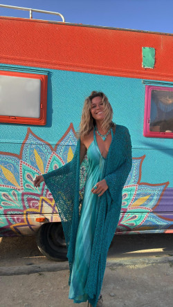 PERAL vestido picos, tie turquesa