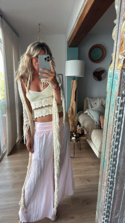 PURE top crochet, hueso