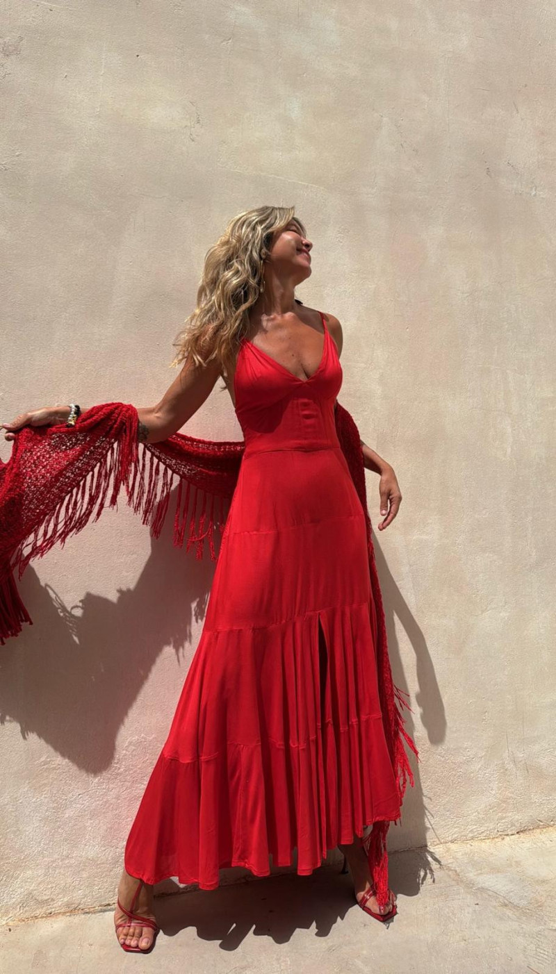 ANGELA vestido largo, rojo