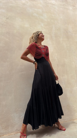 ANGELA vestido largo, negro