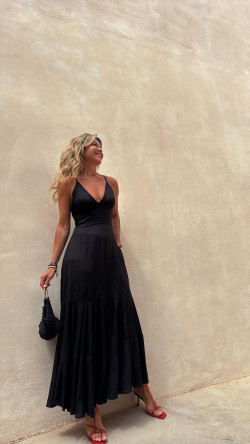 ANGELA vestido largo, negro