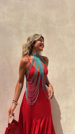 ANGELA vestido largo, rojo