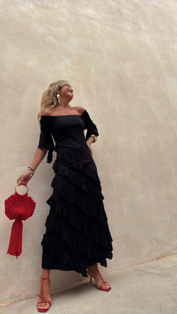 VERITAS negro, vestido largo