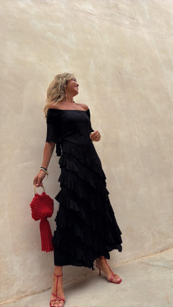 VERITAS negro, vestido largo