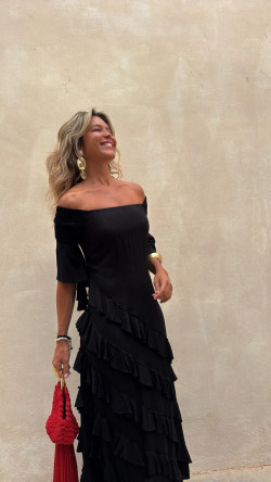 VERITAS negro, vestido largo