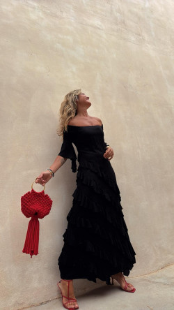 VERITAS negro, vestido largo