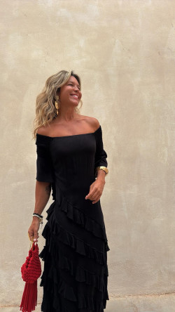 VERITAS negro, vestido largo