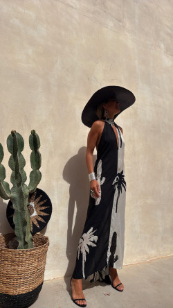 TINA vestido largo, palmeras