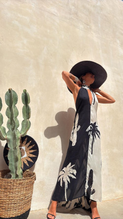 TINA vestido largo, palmeras