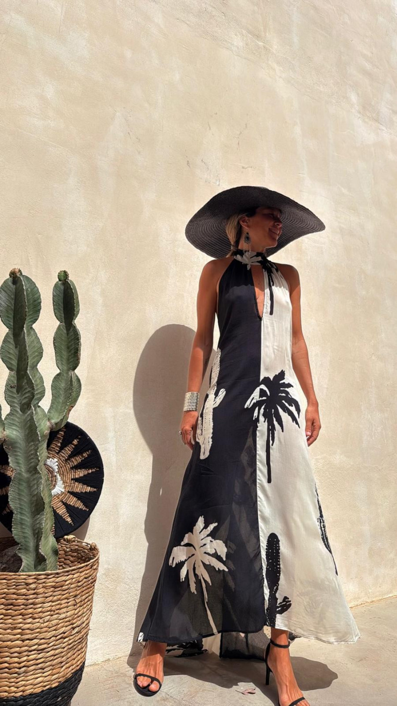 TINA vestido largo, palmeras