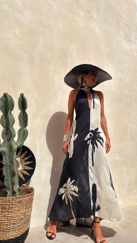 TINA vestido largo, palmeras