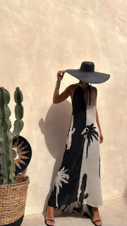 TINA vestido largo, palmeras