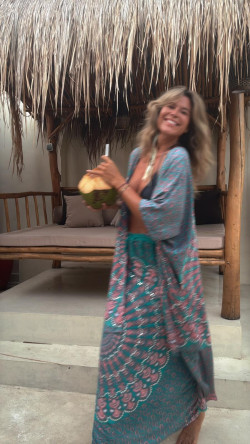 ESME, caftán abierto esmeralda