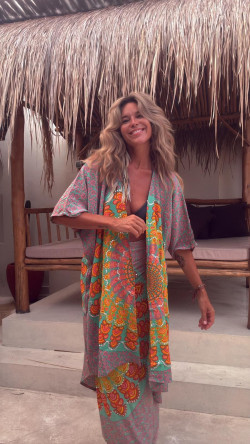 LALY caftán abierto, agua