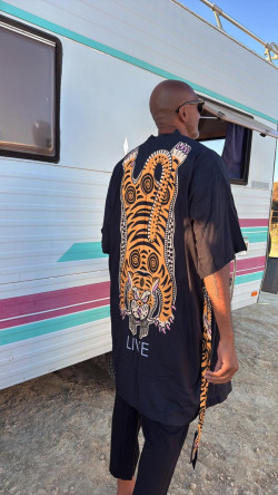 RETRO negro, caftán