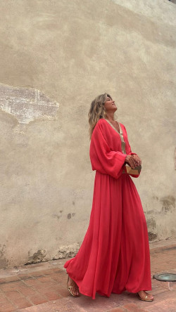 SACHA pantalón, coral/dorado