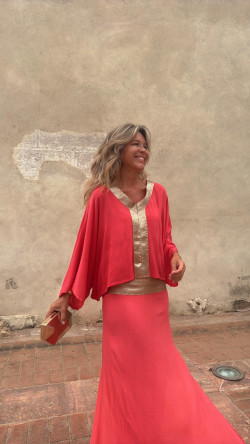 HADES blusa, coral/dorado