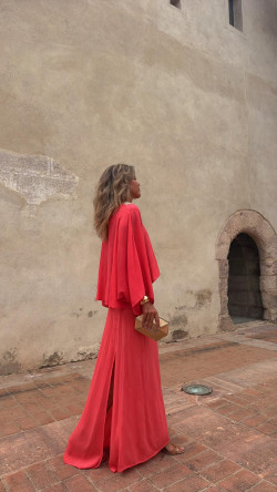 HADES blusa, coral/dorado