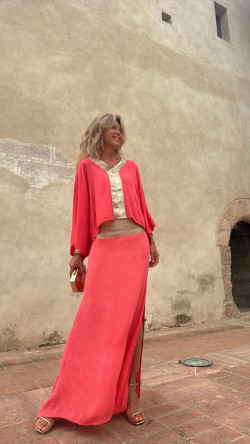 HADES blusa, coral/dorado