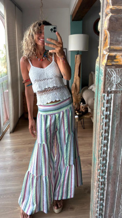 PURE top crochet blanco