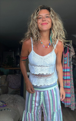 PURE top crochet blanco