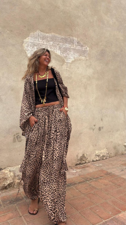 CASARES pantalón, leopardo