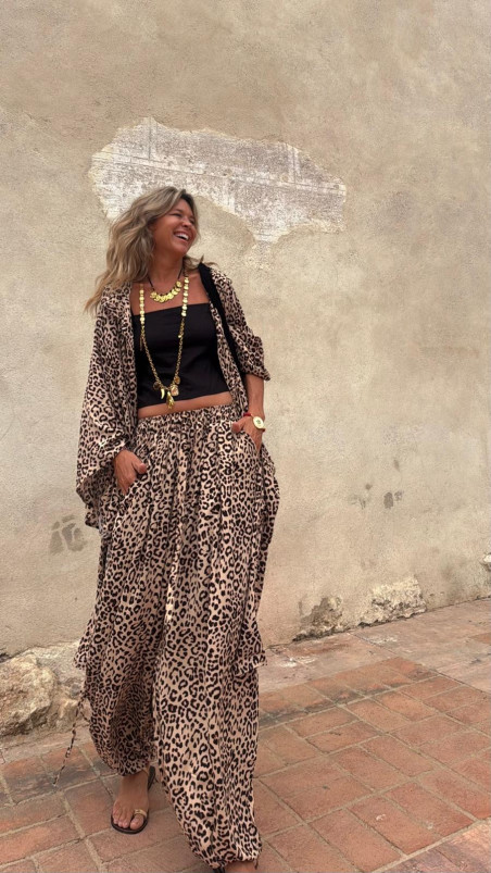 CASARES pantalón, leopardo