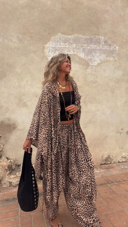 CASARES pantalón, leopardo