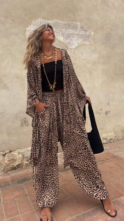 CASARES pantalón, leopardo