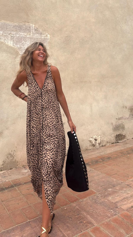 GAUCIN vestido picos, leopardo