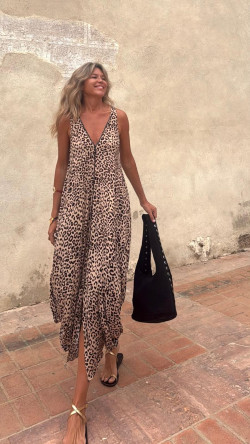 GAUCIN vestido picos, leopardo