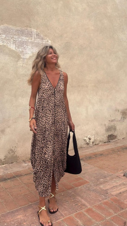 GAUCIN vestido picos, leopardo