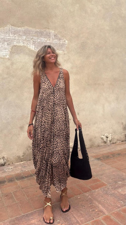 GAUCIN vestido picos, leopardo