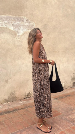 GAUCIN vestido picos, leopardo