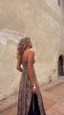 COMARES vestido largo, leopardo