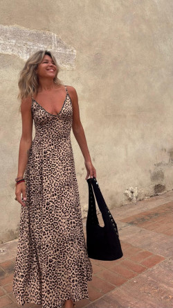 COMARES vestido largo, leopardo