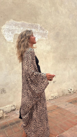 CONIL caftán corto, leopardo