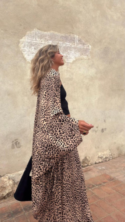 CONIL caftán corto, leopardo
