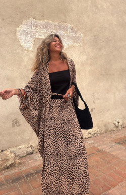 CONIL caftán corto, leopardo