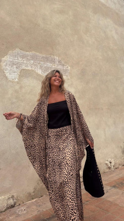 CONIL caftán corto, leopardo