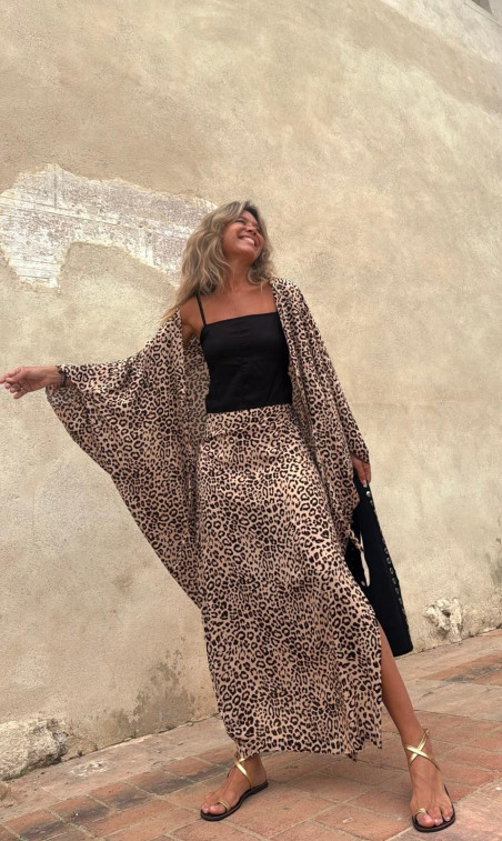 FURTA falda larga, leopardo