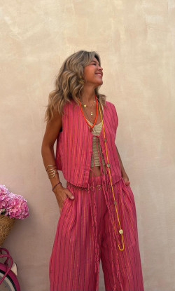 JENARO, Rosa/rayas Conjunto