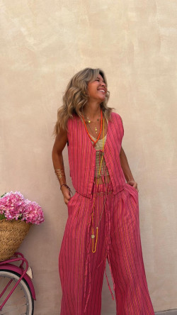 JENARO, Rosa/rayas Conjunto