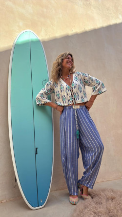 CANET pantalón, azul rayas blancas