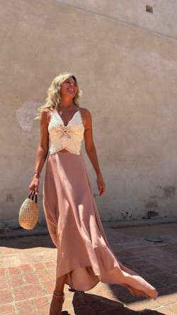 AMAS, beige bolso rafia