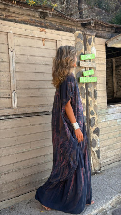 ZALI blusa irregular,  tie marino/rosa
